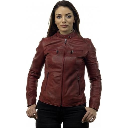Leather Trend vanessa - giacca donna bordeaux in vera pelle