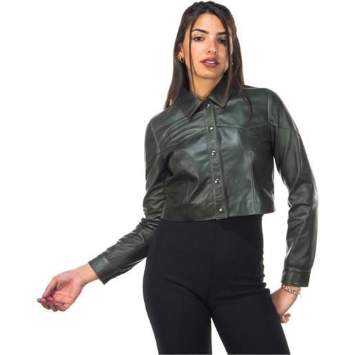 Leather Trend camilla - giacca donna verde in vera pelle