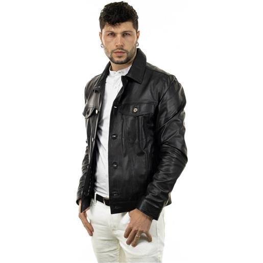 Leather Trend roberto - giacca uomo nera in vera pelle