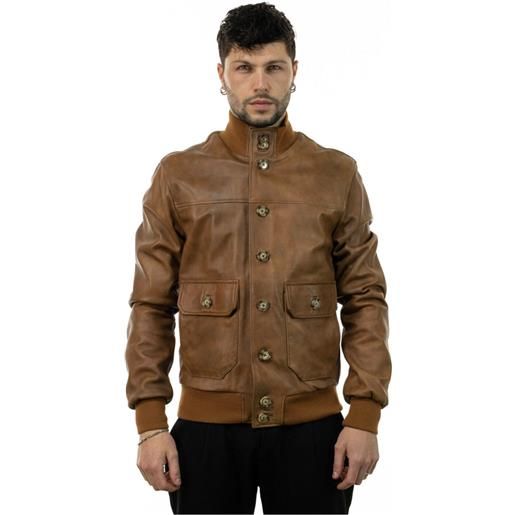 Leather Trend u03 bis - bomber uomo cuoio in vera pelle