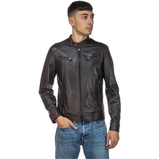 Leather Trend u06 - giacca uomo testa di moro in vera pelle