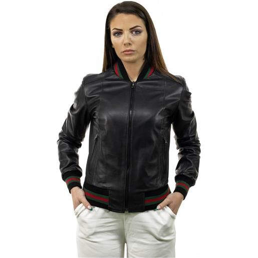Leather Trend malesia - bomber donna nero special edition in vera pelle