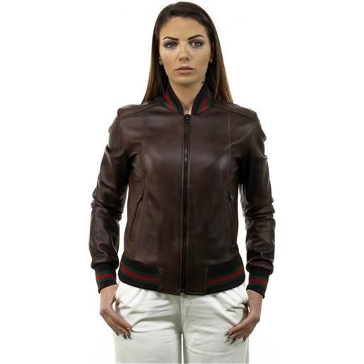 Leather Trend malesia - bomber donna testa di moro special edition in vera pelle