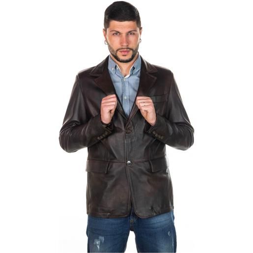 Leather Trend classic - giacca uomo testa di moro in vera pelle