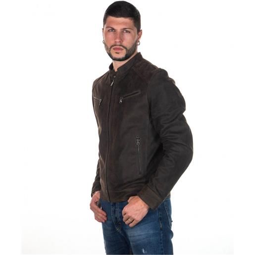 Leather Trend u06 - giacca uomo testa di moro nabuk in vera pelle