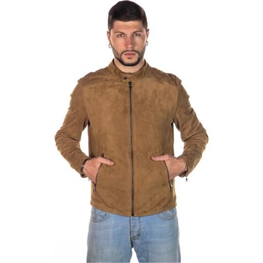 Leather Trend u09 - giacca uomo miele in vera pelle camoscio