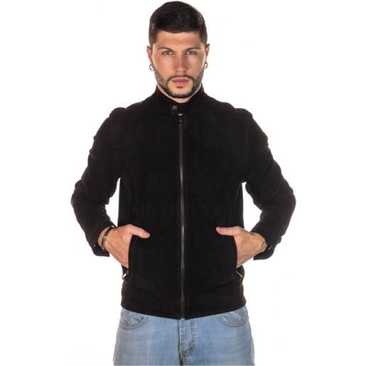 Leather Trend u010 - giacca uomo testa di moro in vera pelle camoscio