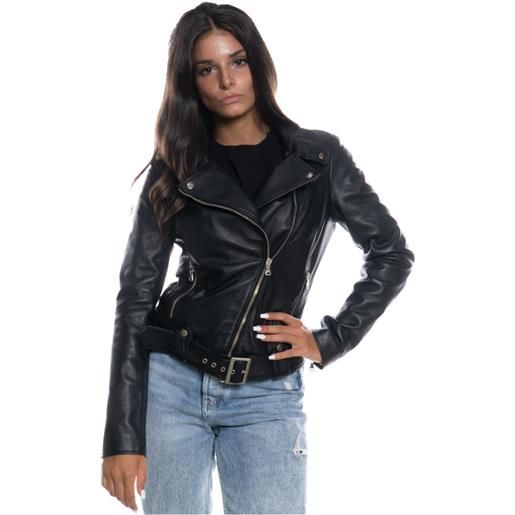 Leather Trend cel - chiodo donna nero in vera pelle