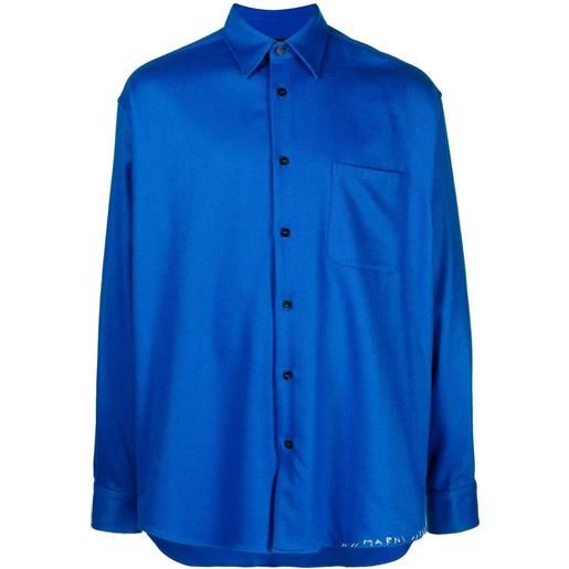 Camicia con ricamo Farfetch Abbigliamento Camicie Blu 
