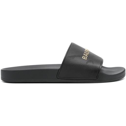 Balenciaga sandali slides con logo - nero