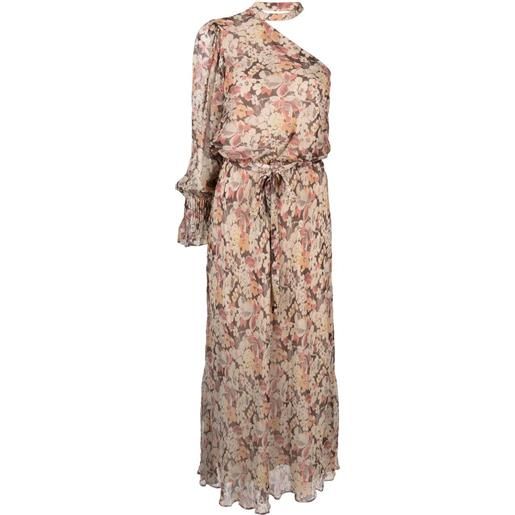 Polo Ralph Lauren abito lungo monospalla a fiori - toni neutri