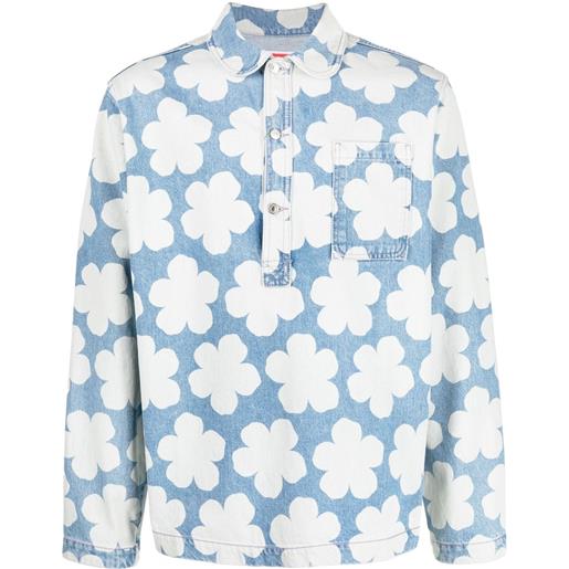 Kenzo giacca-camicia a fiori - blu