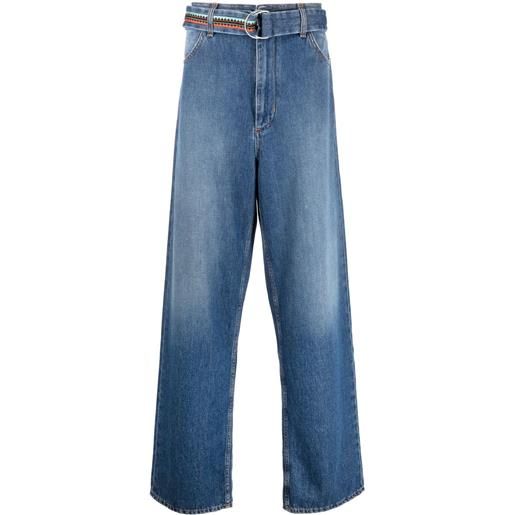 Marcelo Burlon County of Milan jeans a gamba ampia con cintura - blu