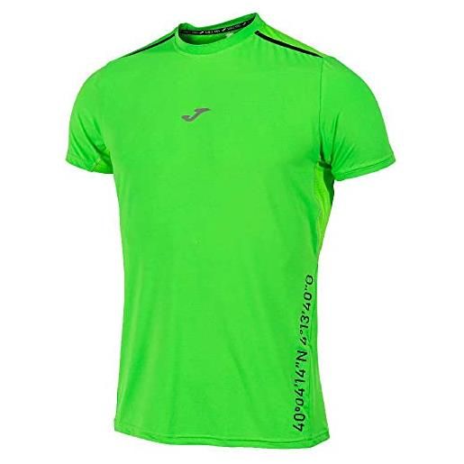 Joma t-shirt manica corta polsini elastici r-city, maglietta uomo, verde fluo, m