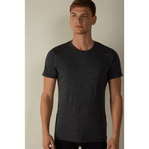 Intimissimi t-shirt in lana merino elasticizzata grigio scuro