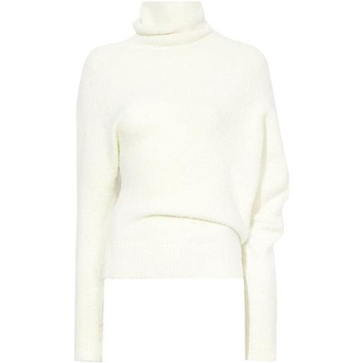 Proenza Schouler maglione asimmetrico fuzzy boucle - bianco