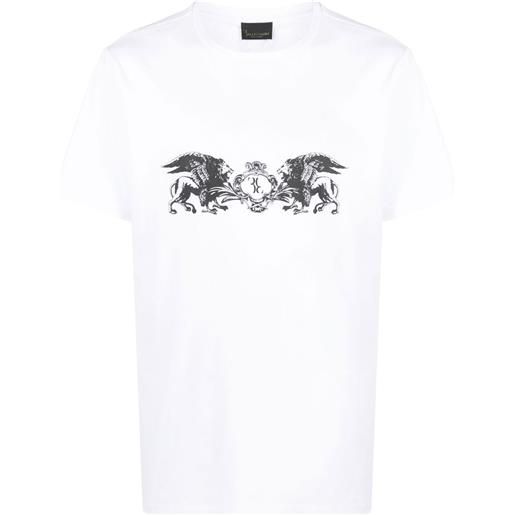 Billionaire t-shirt girocollo con logo - bianco