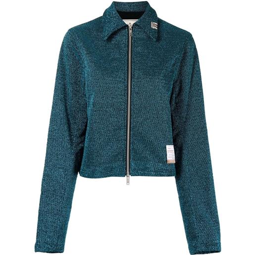 Maison Mihara Yasuhiro giacca-camicia con applicazione - blu