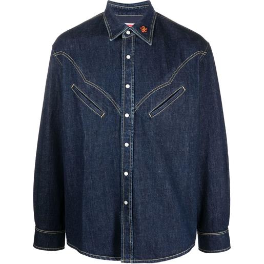 Kenzo camicia denim western - blu