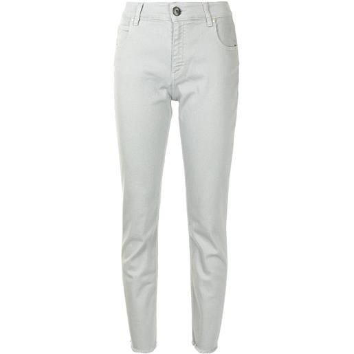 Lorena Antoniazzi jeans slim con borchie - grigio