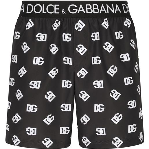 Dolce & Gabbana costume da bagno con logo dg - nero