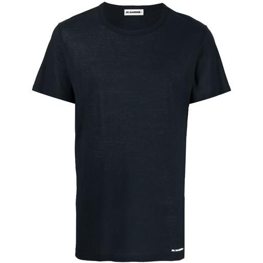 Jil Sander t-shirt aderente girocollo - blu