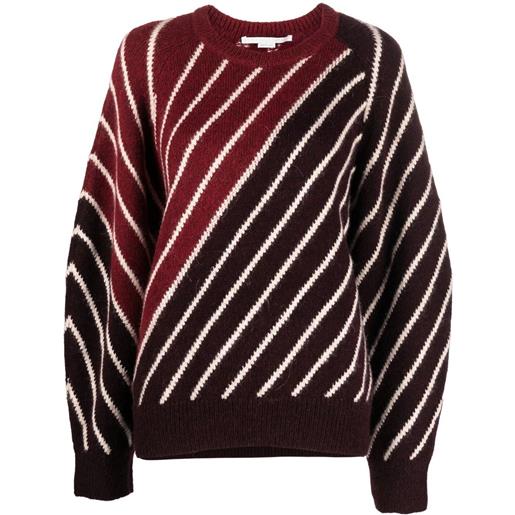 Stella McCartney maglione a righe diagonali - rosso