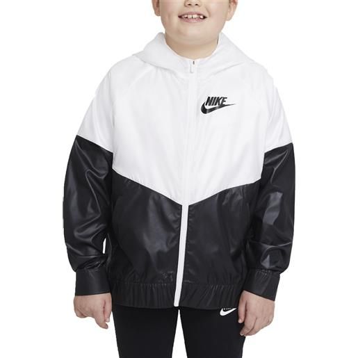 Nike giacca da ragazza con cappuccio windrunner bianca