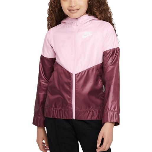Nike giacca da ragazza con cappuccio windrunner rosa