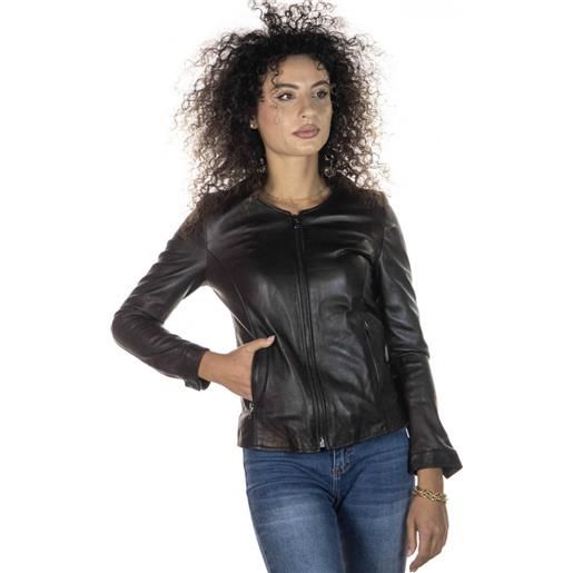 Leather Trend viola - giacca donna testa di moro in vera pelle