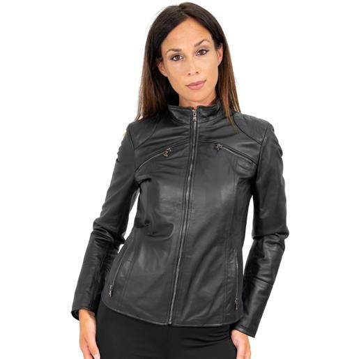 Leather Trend michela - giacca donna nera in vera pelle