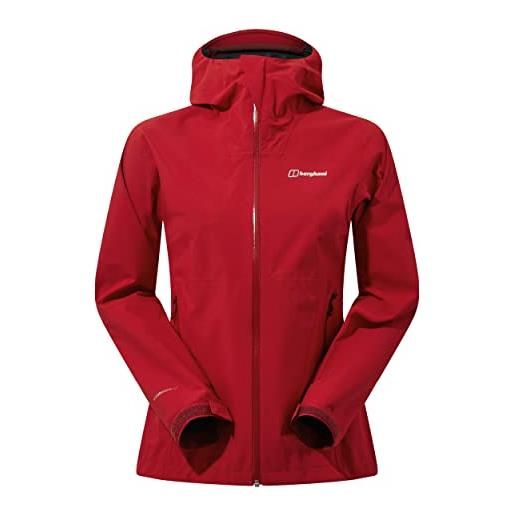 Berghaus mehan giacca esterna impermeabile ventilata da donna, red dahlia, xl