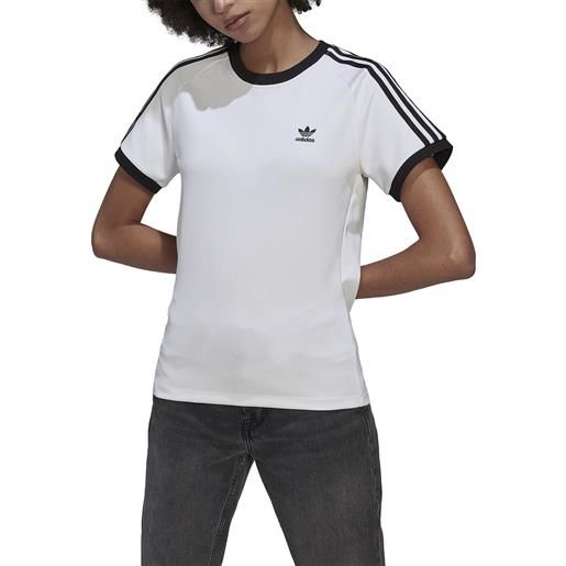 Adidas t-shirt da donna adicolor classics slim 3-stripes bianco