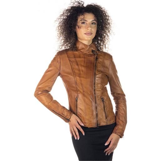 Leather Trend alba - chiodo donna cuoio tamponato in vera pelle