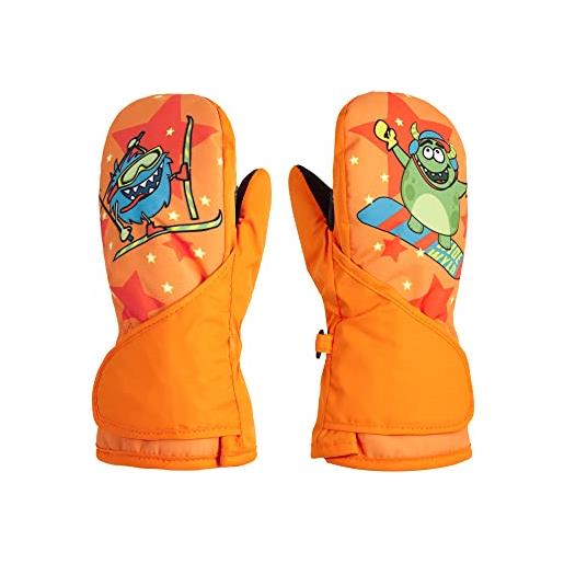 Ziener guanti da sci per bambini, unisex, colore arancione, 86 cm