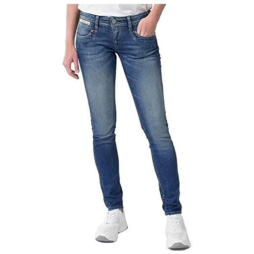 Herrlicher piper slim organic denim jeans, blue sea l32, w28/l32 donna