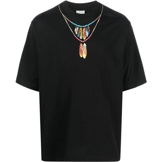 Marcelo Burlon County of Milan t-shirt feathers necklace - nero