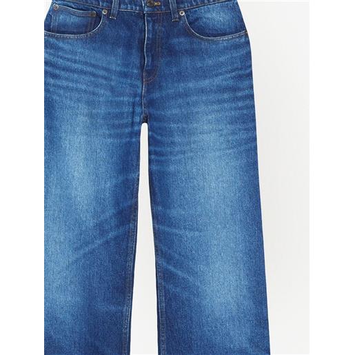 AMI Paris jeans dritti con effetto schiarito - blu