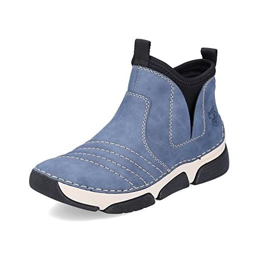 Rieker donna sneaker 45980, signora slip-on, scarpa bassa, scarpe da strada, tempo libero, sportivo, blu (blau kombi / 14), 41 eu / 7.5 uk