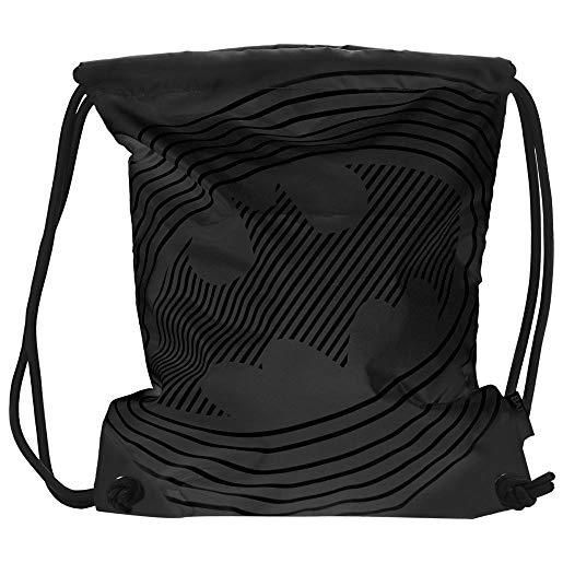 Baagl sacca da ginnastica - borsa impermeabile per scarpe per bambini, donne e uomini - scuola e asilo borsa sportiva, zaino sportivo, batman sonic black, 42x34cm, zaino
