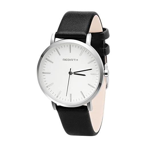 Vepiant orologi al quarzo analogici da uomo ultrasottile minimalista impermeabile moda semplice orologio da polso da donna per abito unisex con cinturino in pelle, quadrante bianco cinturino nero, orologi al quarzo