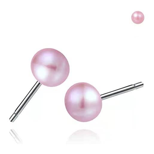 Hodzeed orecchini rosa accessori per donne e ragazze, placcatura in argento, regali per uomini set orecchini semplici orecchini in metallo acciaio inossidabile, misura unica