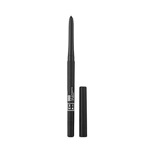 3ina makeup - the automatic lip pencil 900 - nero - matita labbra nero lunga durata retrattile - matita labbra waterproof - lip liner con temperino e pennellino - vegan - cruelty free