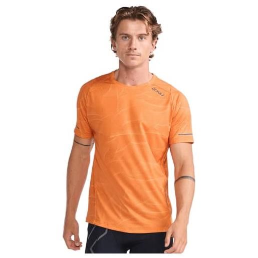 2XU light speed tee maglietta a maniche corte, arancione, s uomo