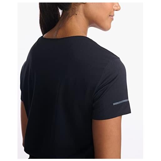 2XU light speed tech tee maglietta a maniche corte, bloom/black reflective, s donna