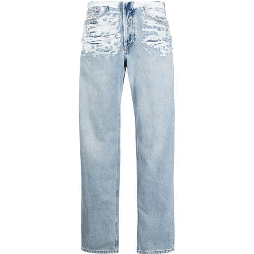 Diesel jeans con strappi a vita media - blu