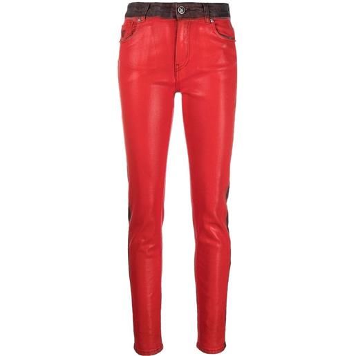 John Richmond jeans con effetto schiarito - rosso