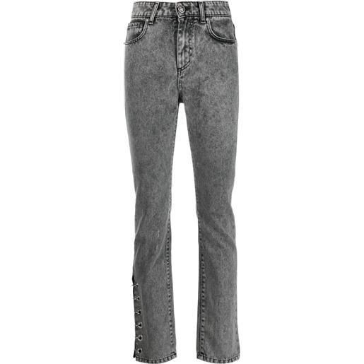 John Richmond jeans skinny a vita alta - grigio
