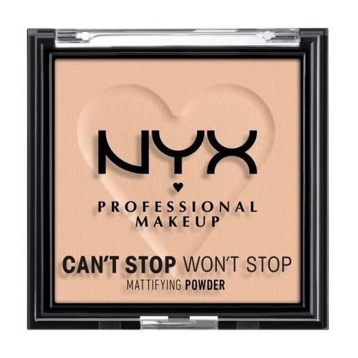 NYX Professional Makeup can't stop won't stop mattifying powder cipria opacizzante 6 g tonalità 03 light medium