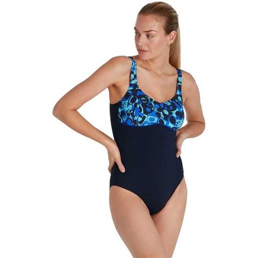Speedo contourlustre shaping swimsuit blu uk 32 donna